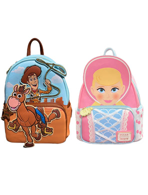 Loungefly Pixar: Bo Peep Cosplay and Bullseye Mini Backpack Bundle