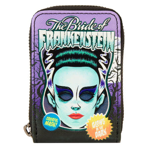 Monsters Bride of Frankenstein Neon Mask Accordion Wallet