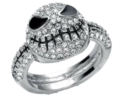 Nightmare Before Christmas Jack Skellington Rhinestone Stainless Steel Ring