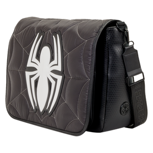 Spider-Man Black & White Suit Quilted Messenger Crossbody Bag