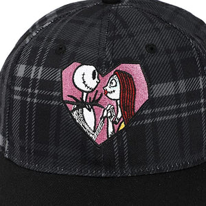 Bioworld Nightmare Before Christmas Embroidered Plaid Color Block Cap