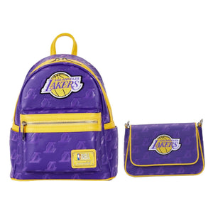 Loungefly NBA Lakers Mini Backpack and Lakers Crossbody Bag Bundle