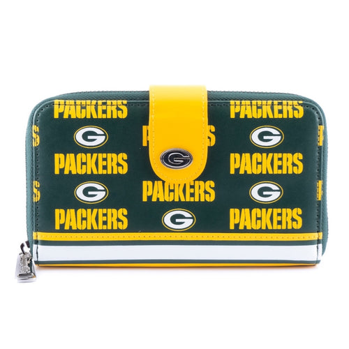 Loungefly Nfl Greenbay Packers Logo Aop Bifold Wallet