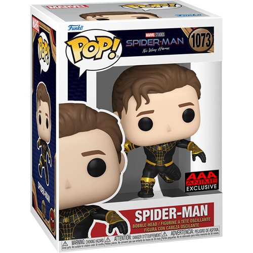 Funko Pop! Spider-Man: No Way Home Unmasked Spider-Man Black Suit Pop! #1073 (Pop Protector Included)