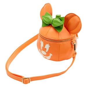 Loungefly Disney Glow Face Pumpkin Minnie Figural Crossbody Bag s