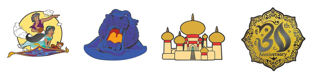Loungefly Disney Aladdin 30th Anniversary 4 PC Pin Set
