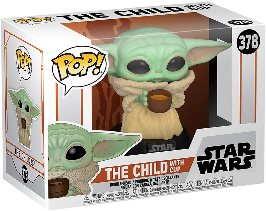 Funko Pop! Star Wars: The Mandalorian - The Child With Cup Vinyl Bobblehead #378 Comes With Pop Protector