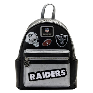 Loungefly NFL Raiders Patches Mini Backpack