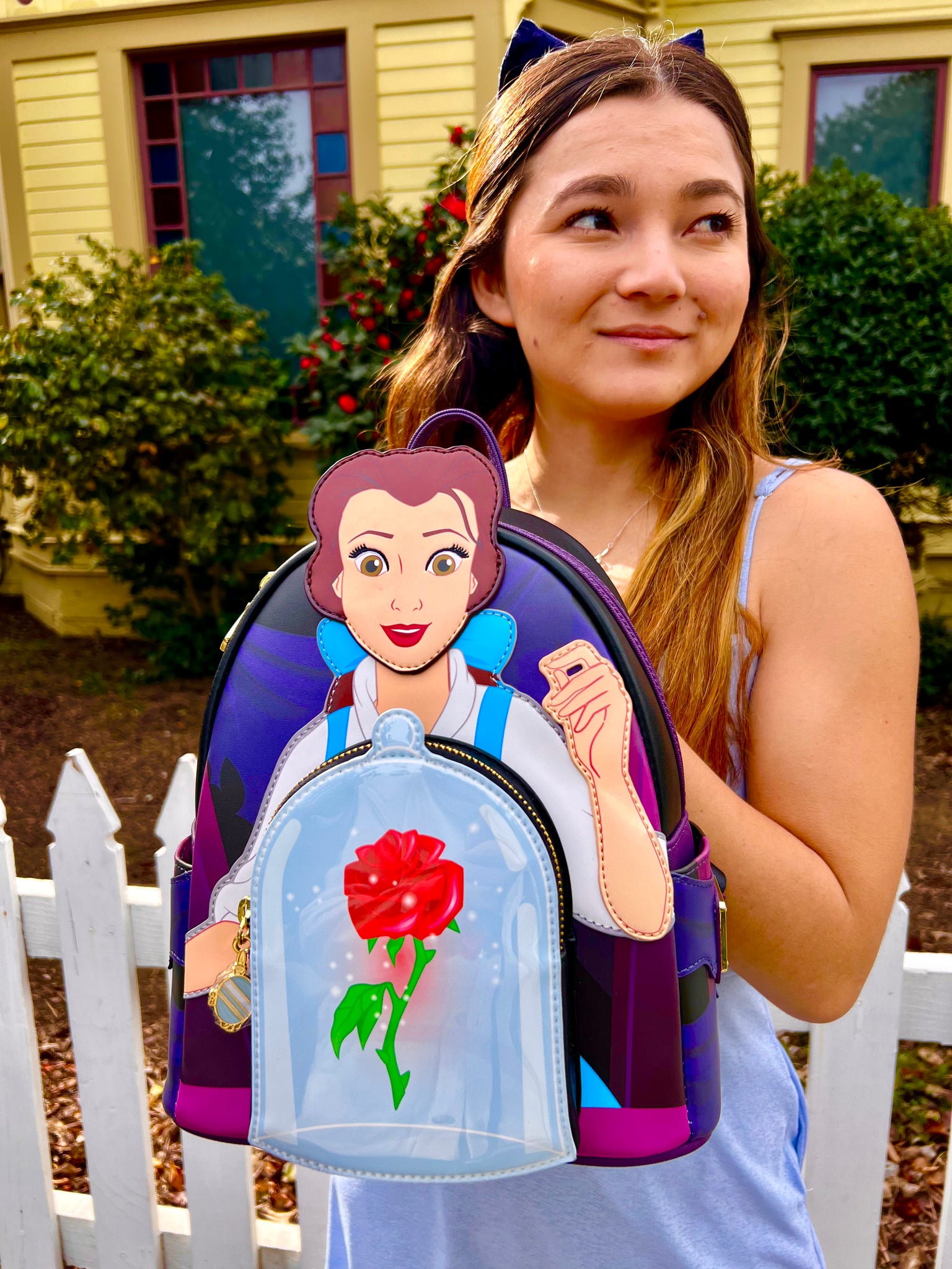 enchanted rose mini backpack Loungefly Beauty and the Beast Belle Enchanted Rose Mini Backpack Toyz N Fun Exclusive